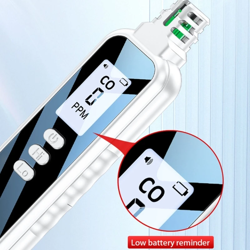 Probador monóxido carbono, rangos detección 0-999PPM, monitoreo seguro, ahorro energía D5QC