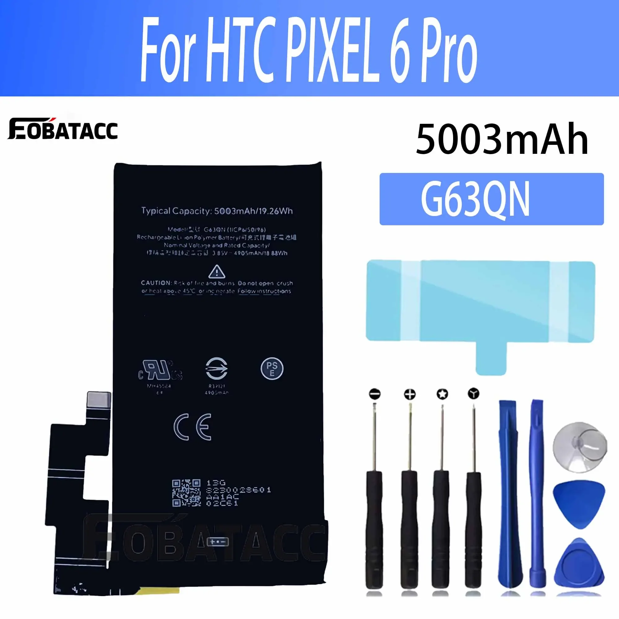 100% New Original Battery G63QN For  HTC PIXEL 6 Pro Battery + Free Tools