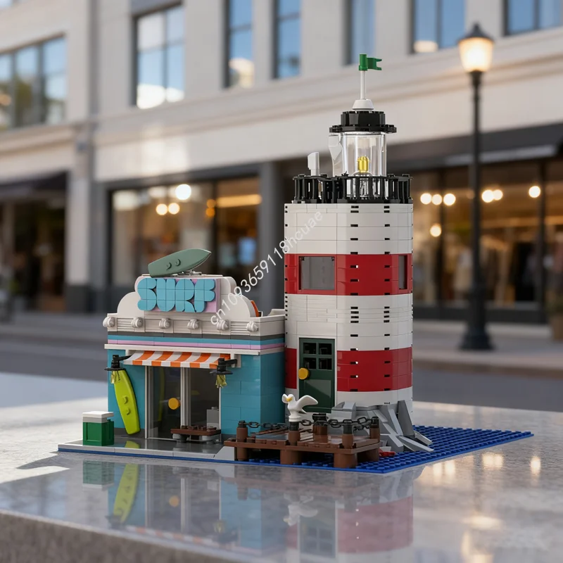 

865 шт. MOC маяк доска магазин модульная модель строительные блоки строительная сборка DIY Рождественский подарок креативная игрушка образование