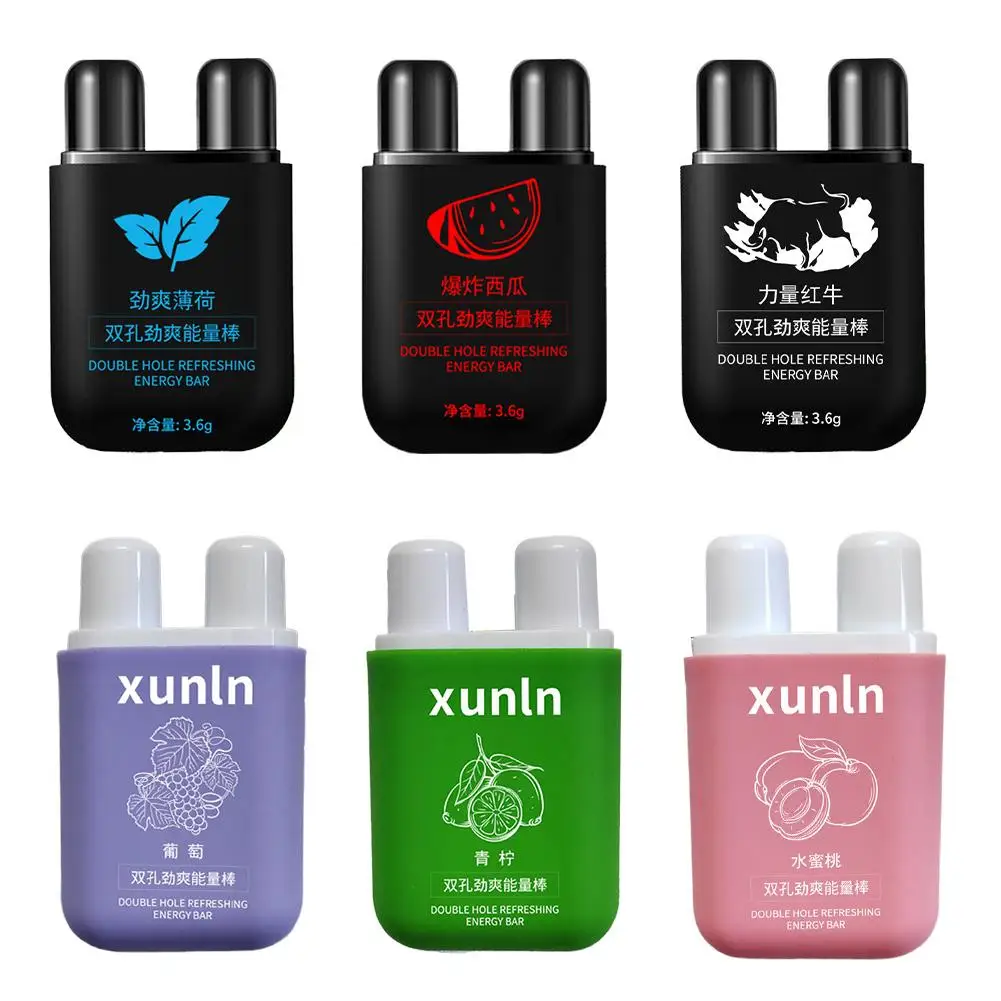 

6 Flavors/Set Nose Breathing Stick Double Holes Refreshing Inhaler Nasal Stick Wake Up Stick Avoid Sleepiness