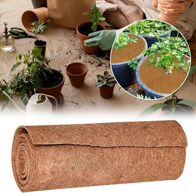 Revestimiento de macetero de fibra de Coco para jardín, relleno de macetas, revestimientos de cesta reutilizables, almohadilla de drenaje en rollo para decoración de jardín, caja de ventana