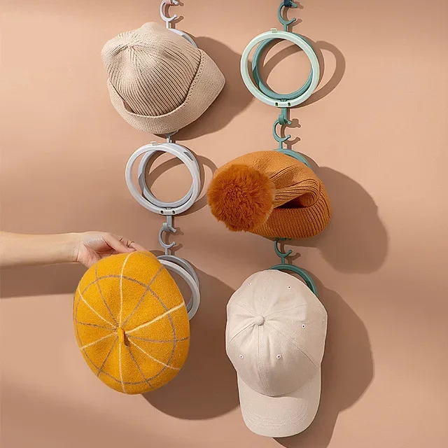 

3PC Wall Mount Hat Holder Rack Storage Display Behind Doors Scarf Bag Hooks Hangers Shelf Home Rack Organizer Accessories