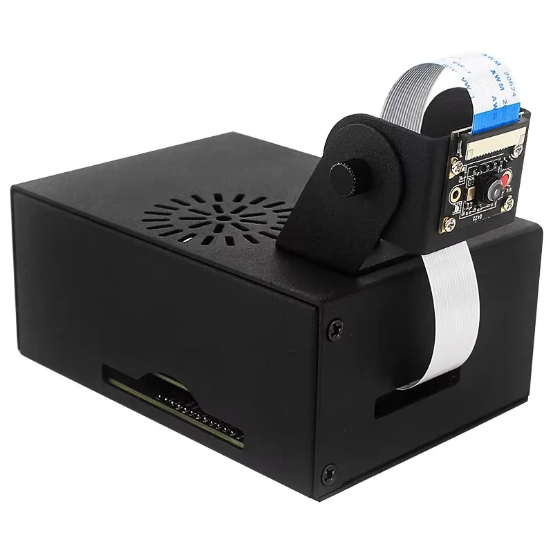 Suitable for Jetson Nano 2GB aluminum alloy shell, motherboard cooling fan, fixed camera protective case
