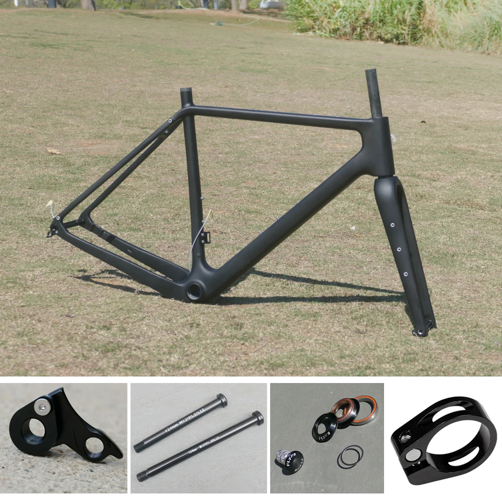 

(q003) Carbon Matt Gravel Bike Gravel Frame Fork 46cm 50cm 53cm 55cm 57cm 59cm Bicycle frame headset clamp hangeer axle