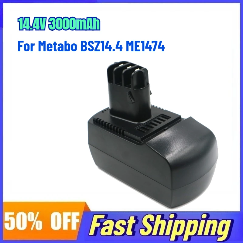 

14.4V 3000mAh Rechargeable Battery for Metabo BSZ14.4 ME1474 Electric Drill Impact Drill Electric Saw Lithium Battery