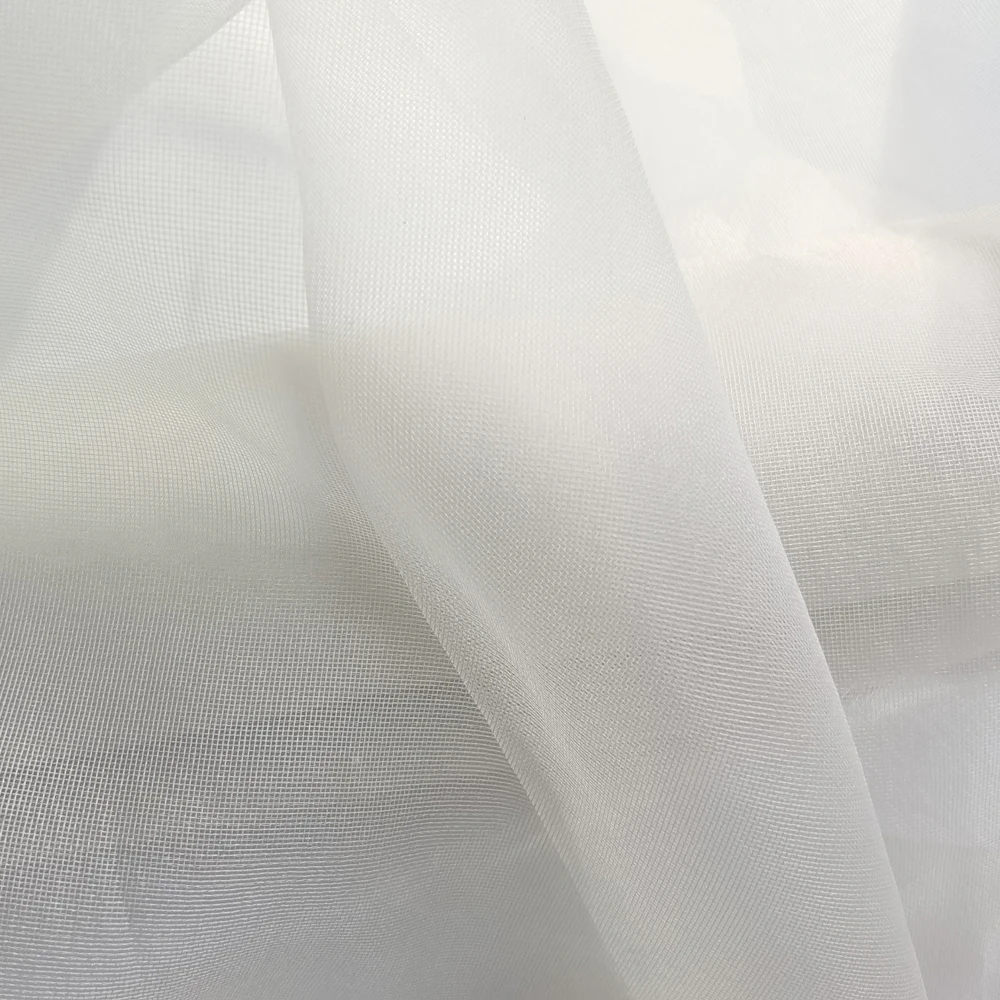 50cm*140cm Natural White Silk Gauze Stiff Wedding Dress Material Pure Silk Mesh Fabric