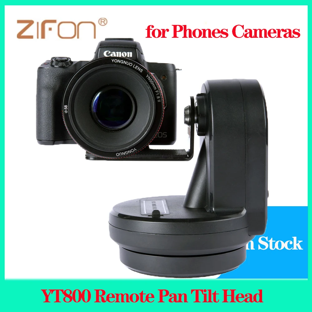 

ZIFON YT-800 YT800 Remote Pan Tilt Head Motorized Panoramic Adjustable Speed Electric Stabilizer Tripod Head for Phones Cameras