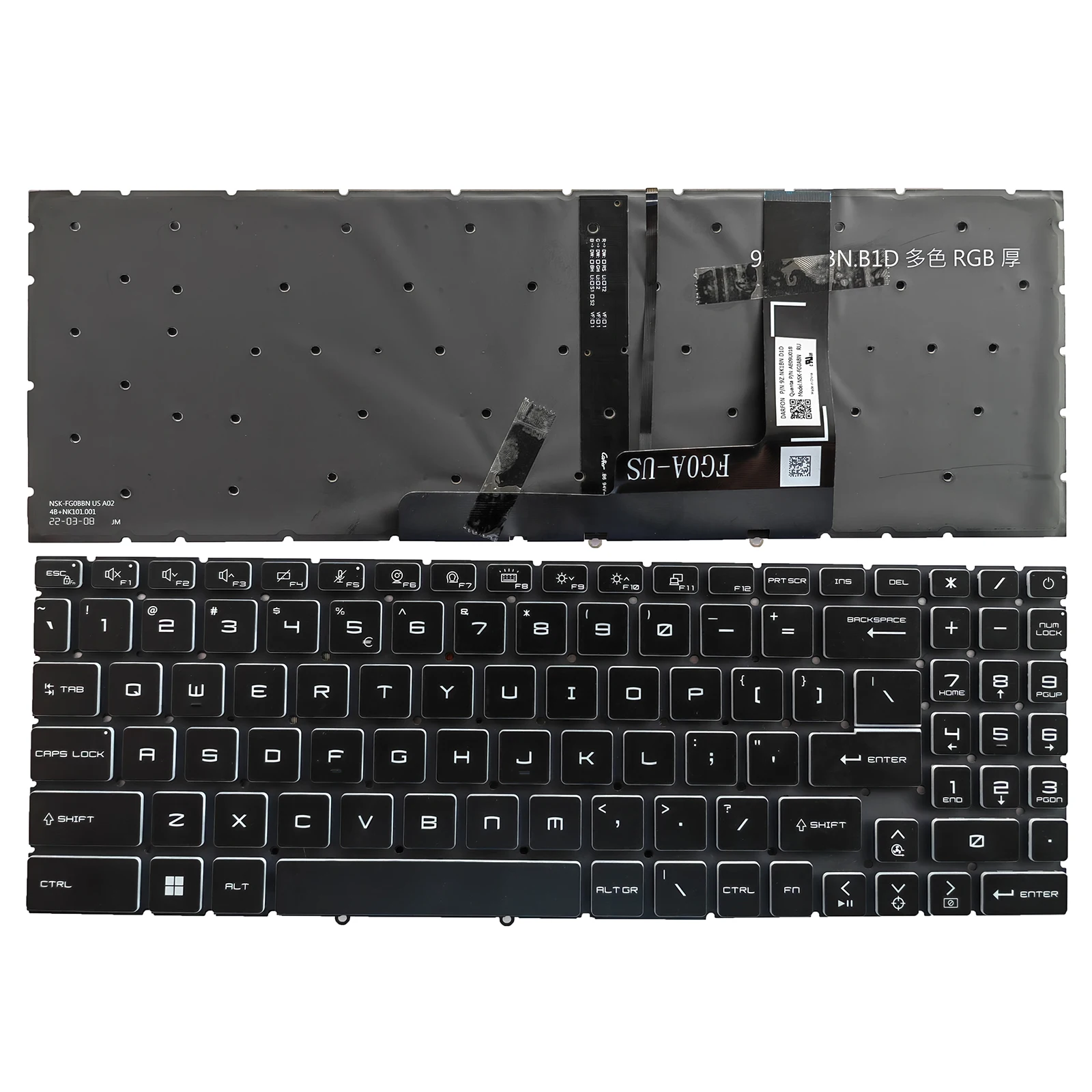 

NEW For MSI GF66 MS-1582 GF76 GL76 GL66 MS-17L1 MS-17H3 US Keyboard Backlit Crystal key