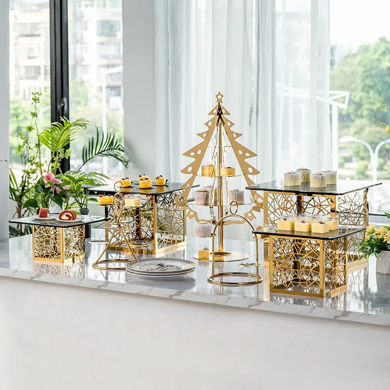 

Stainless steel snack rack, fruit cake tray, buffet, banquet food display rack, cold meal, tea break, dessert setting