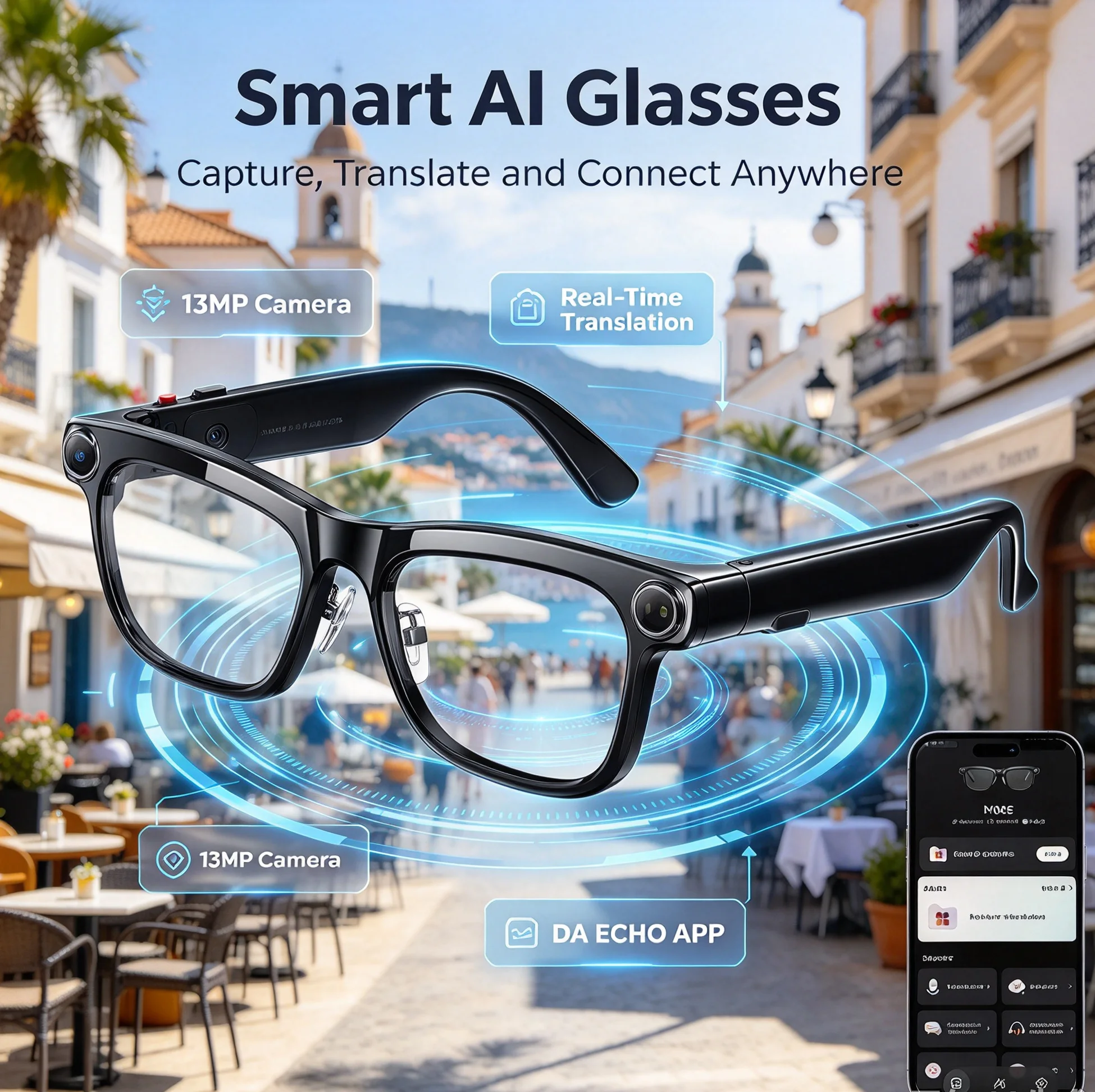 Motorcycle Smart Glasses 2026 New AI Translation Bluetooth Conversation Recording Listening To Music Men Women Smart Sunglasses