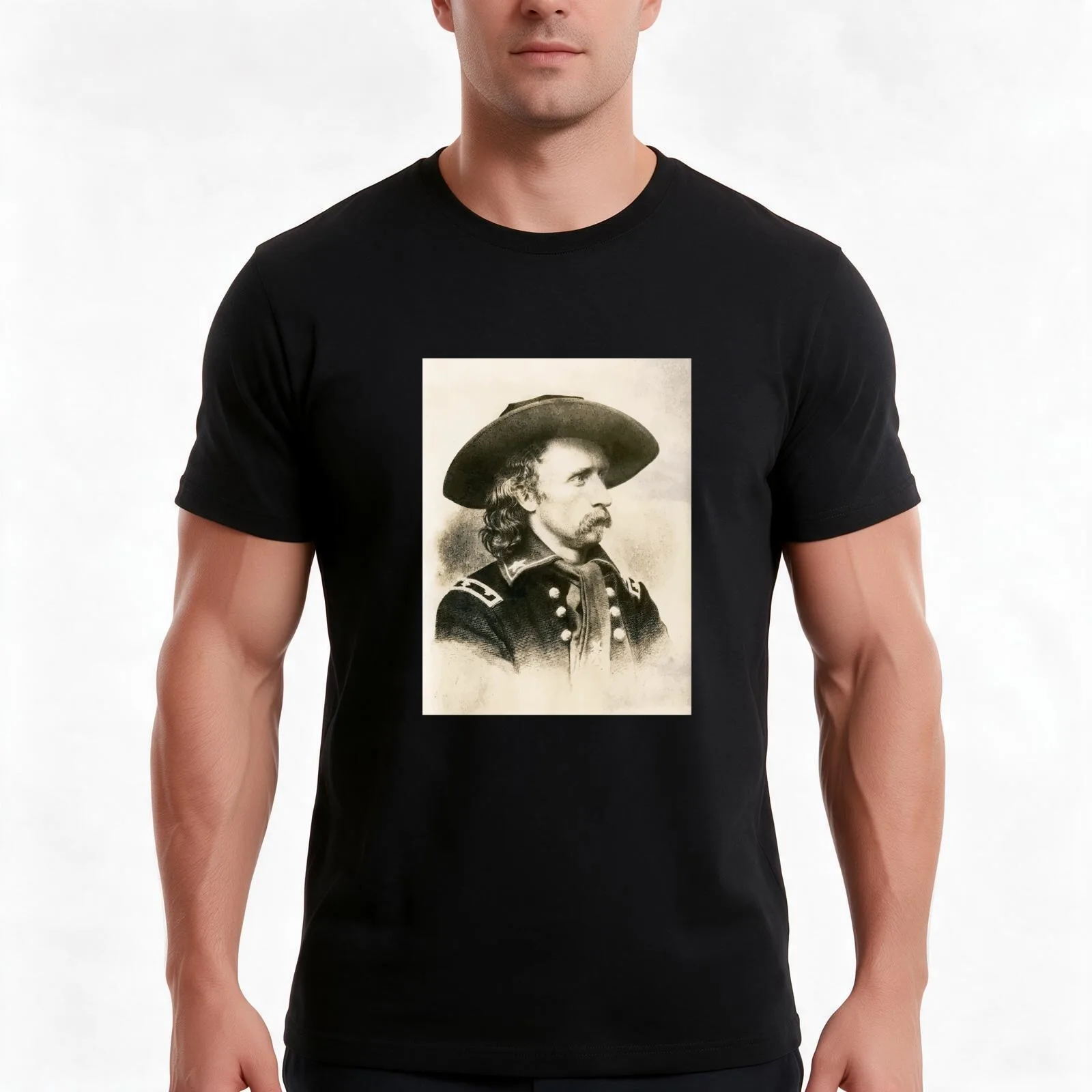 George Armstrong Custer T-Shirt Summer Casual Cotton Tee Oversized Streetwear Tops Vintage Graphic Print Unisex Men Women