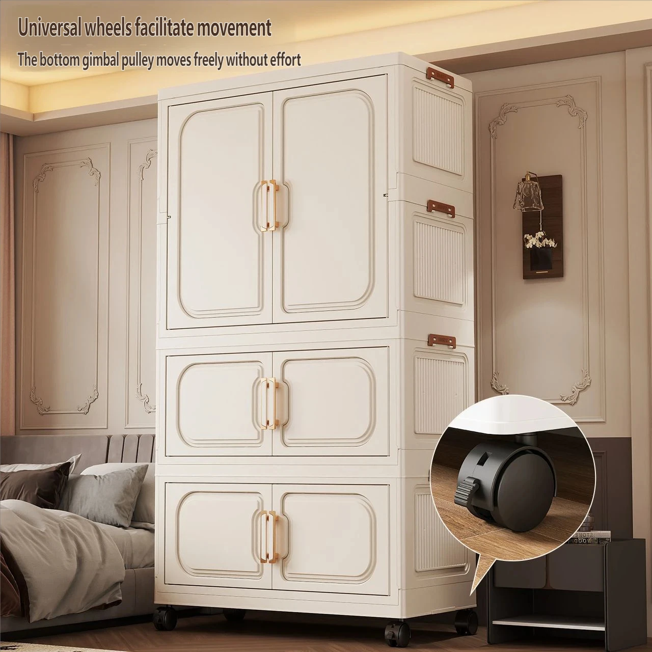 No-Install Foldable Baby Wardrobe – Multilayer Toy Storage Cabinet for Living Room & Bedroom, Space-Saving Clothes Organizer