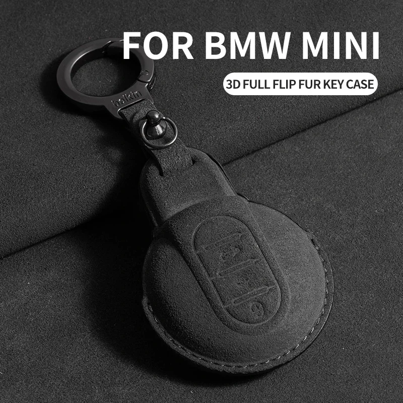 

Leather Car Remote Key Case Cover Shell for BMW Mini Cooper JCW F54 F55 F56 F57 F60 Clubman Countryman Auto Key Fob Keychain