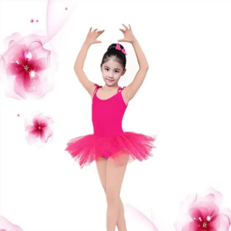 Vestido de Ballet para niños, falda de Ballet con tirantes lisos, tutú elegante, trajes de baile para niños, trajes de Ballet de salón para niñas, ropa de escenario