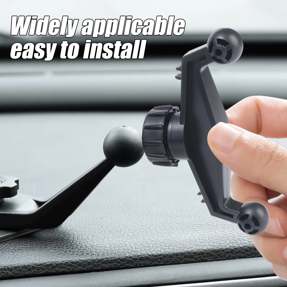 Dual Ball Head Car Holder with 360 Rotation Base Mount Mobile Phone Navigation Support Accessories for Auto Center Console