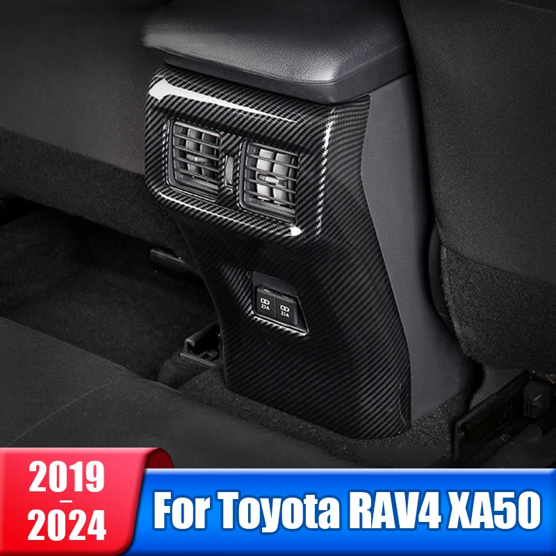 Abaiwai Car Rear Air Conditioning Vent Outlet 3d Trim For Toyota Rav4 Xa50 2019 2020 2021 2022 2023 2024 Rav 4 Hybrid Parts
