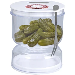 Pickle Jar Home Kitchen Dry and Wet Separation Pickle Jar Hourglass Pickle Sealed  with Air Drain Flip Pickle Storage Container