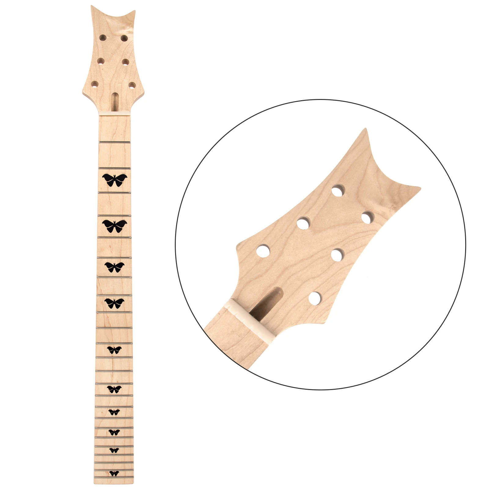 Electric Guitar Neck Canada Maple 24 Fret For ST Parts Bolt-on C Shape