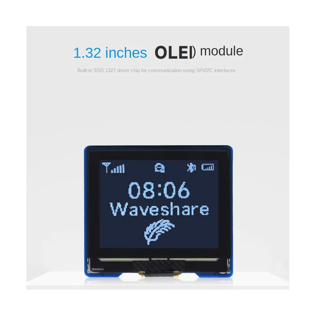 Waveshare 1.32 Inch Oled Module 128X96 Resolution 16 Gray Level Display Spi/I2C Communication