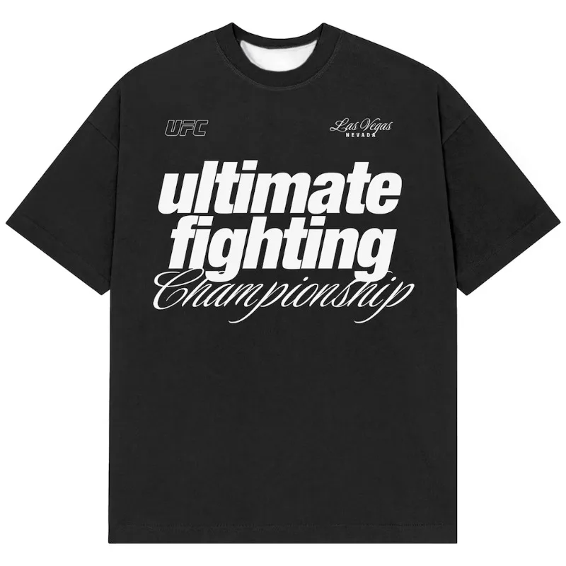 تي شيرت UFC 320 Lifestyle Boxy باللون الأسود للرجال