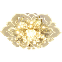 Creative LED Crystal Flower Chandelier White/Warm White/Colorful Bedroom Light