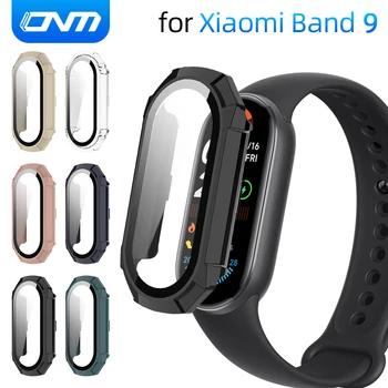 Xiaomi Mi Band 9 PC için kılıf Her yönüyle Tampon çizilmez Koruyucu Kapak + Ekran Koruyucu için Mi Band 9 Aksesuarları