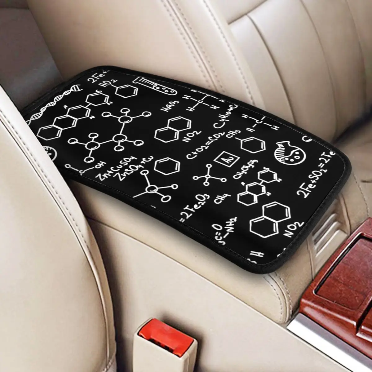 Science Chemistry Center Console Cushion Pad for Cars Chemical Auto Accessories Interior Armrest Cover Mat Storage Box Pad