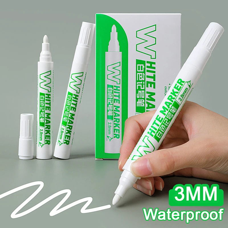 1/3pcs 3mm White Pen Alcohol Paint Waterproof Tire Painting Graffiti Pens Gel Pen for Fabric Wood Leather Marker