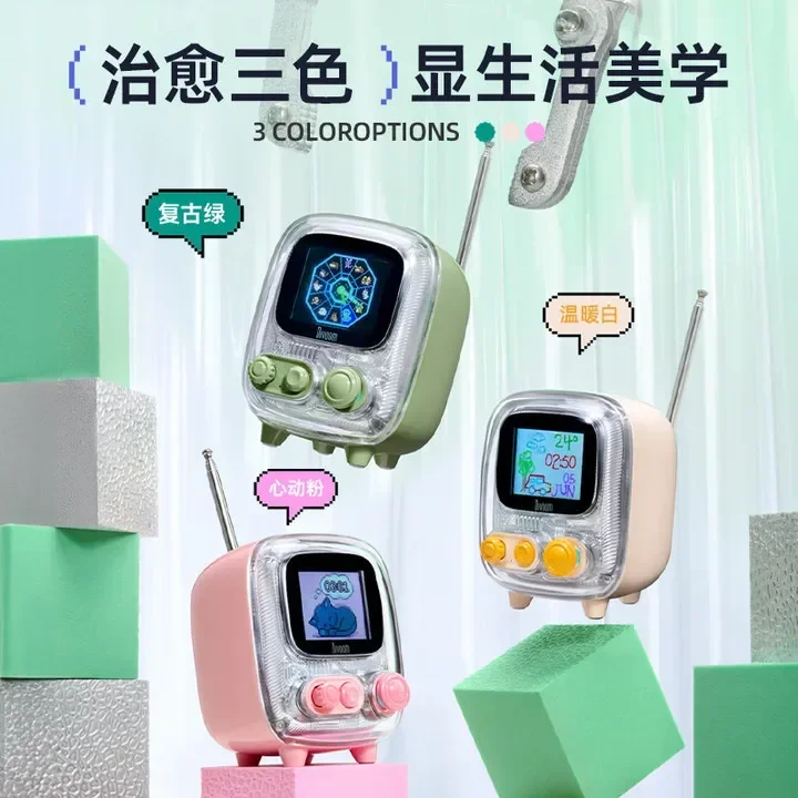 ألبوم كلمات المتكلم تلفزيون صغير سماعة لاسلكية تعمل بالبلوتوث المتكلم ريترو راديو سطح المكتب عيد ميلاد