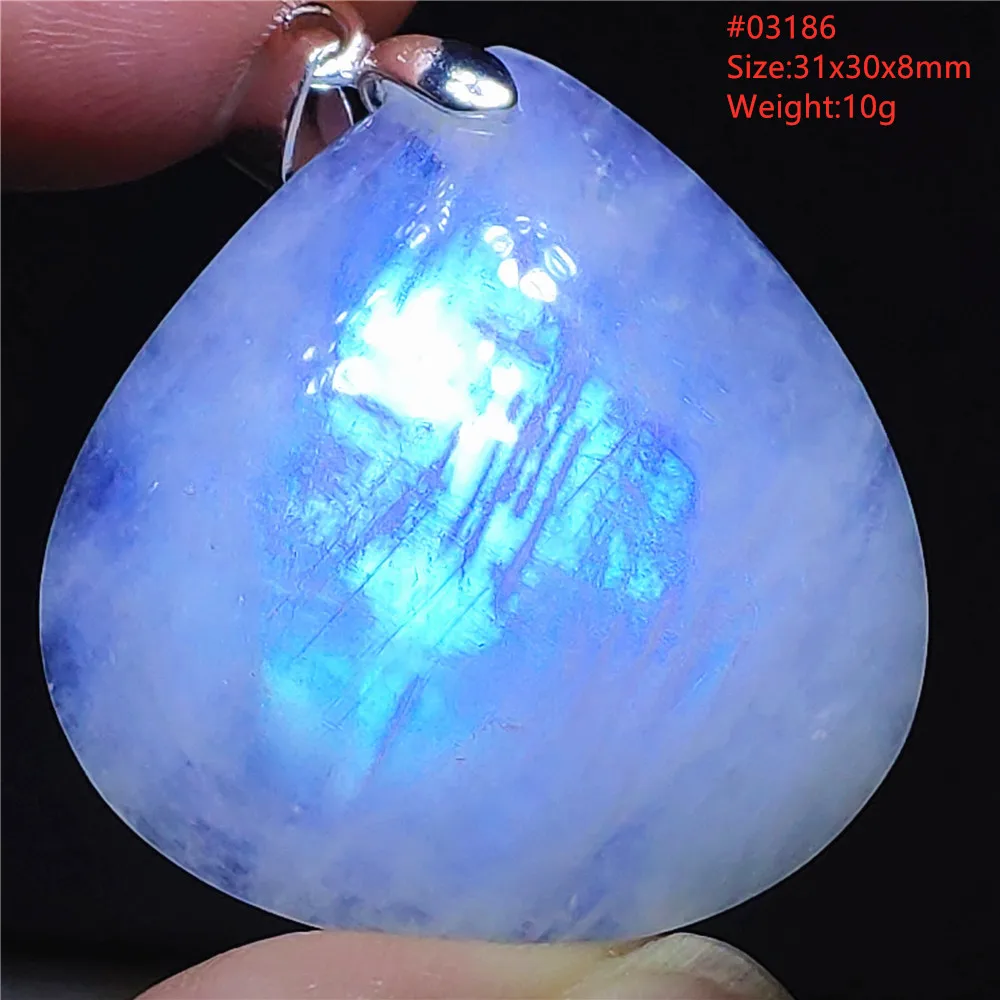 

Natural Moonstone Blue Donut Clear Round Pendant Women Men Moonstone Gemstone Crystal Fashion Jewelry AAAAA