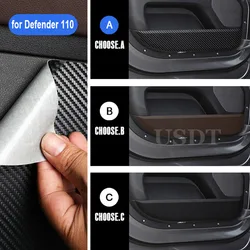 4PCS Fit for Land Rover Defender 110 2023 2022 2021 2020 2024 Leather Carbon Fiber Sticker Door Anti Kick Cover Protection Mat