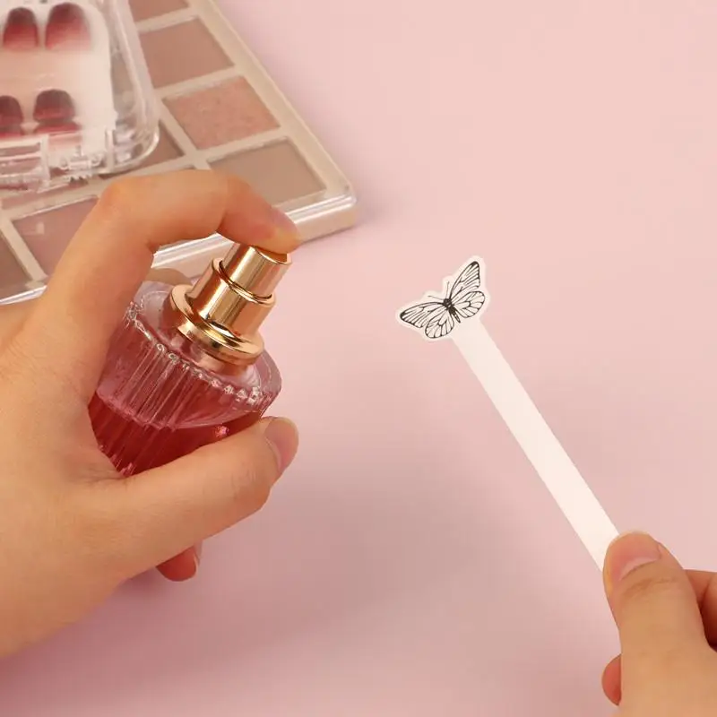 (Ce14)100pcs Creative Butterfly Shape Testing Aromatherapy Fragrance Perfume Essential Oils Test Tester Paper Strips