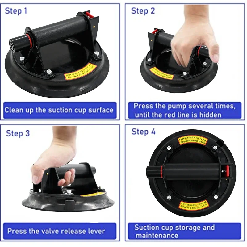 Protable 8 Inch Vacuum Suction Cup 220kg with Copper Handle Ventosas Heavy Duty Lifter for Granite Tile Glass Manual Lifting