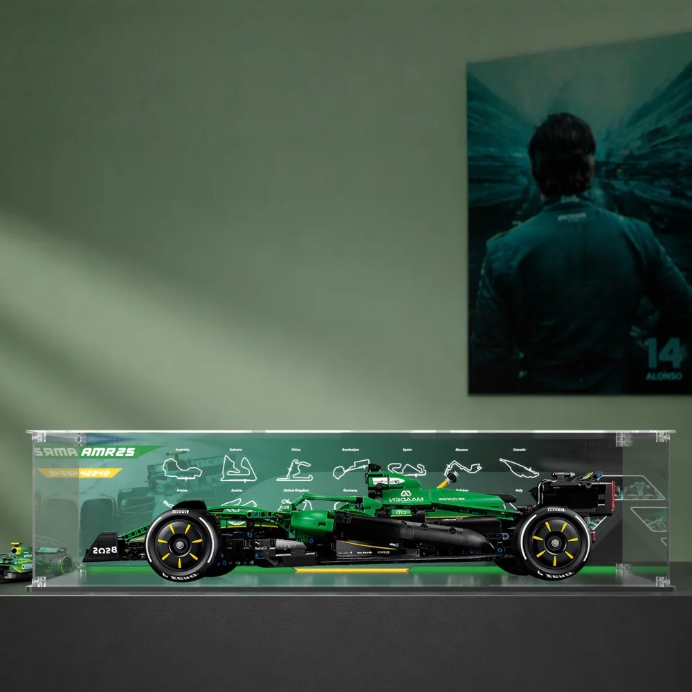 New 3mm Acrylic Dustproof Display Box for 42240 AMR25 Racing Car Model Display Case Storage Box Organizer(Lego Set not Included)