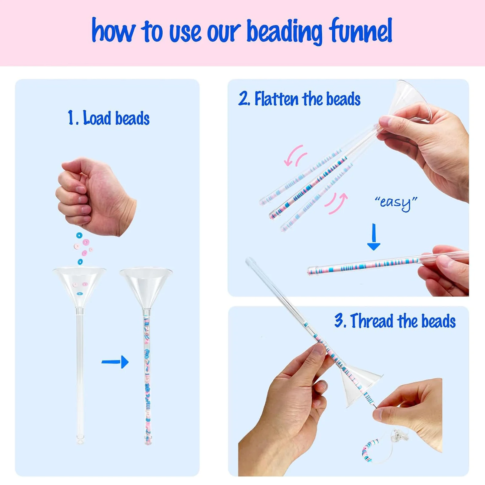 DIY Bracelet Beading Funnel Kit Efficiently Quickly Complete Bracelet Beading for Kids Jewelry Maker Craft Toy