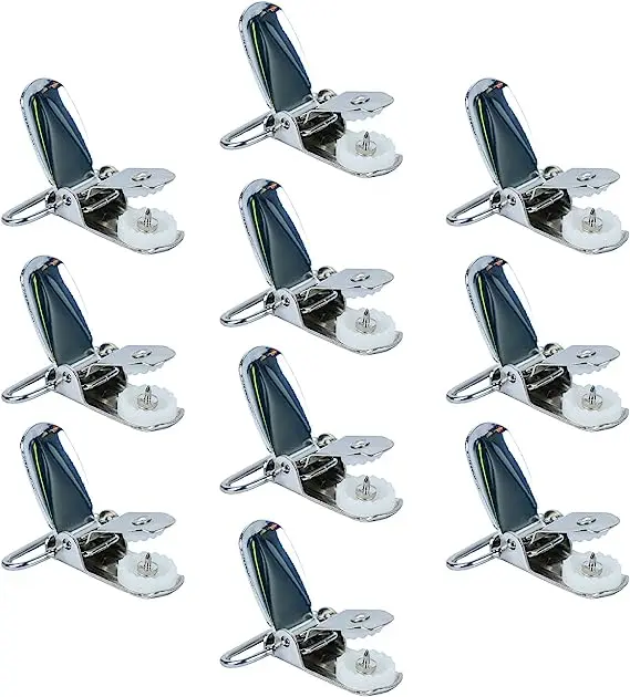 MELOTOUGH 1 Inch Plated Suspender Clips Heavy Duty Small Braces Clips