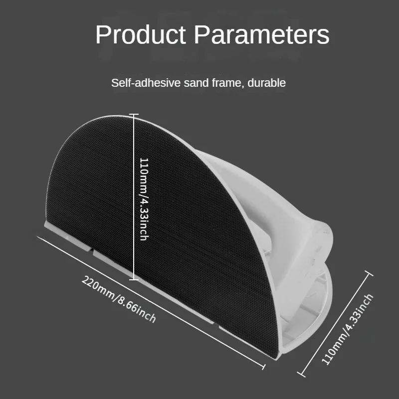 Picture 6: Self Adhesive Half Circle Sanding Pad Holder Durable Plastic Drywall Corner Sander Ergonomic Grip for Woodworking DIY Projects