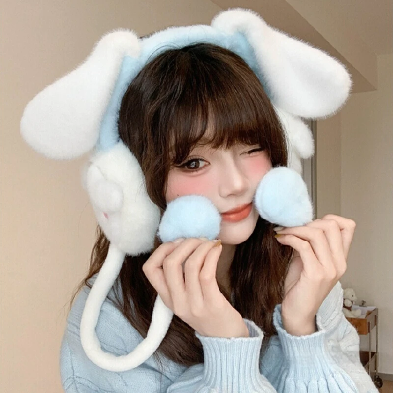 Kawaii Sanrios Earmuffs Hellokitty My Melody Kuromi Cinnamoroll Anime Cute Winter Warm Ear Caps Birthday Navidad Gifts Girl