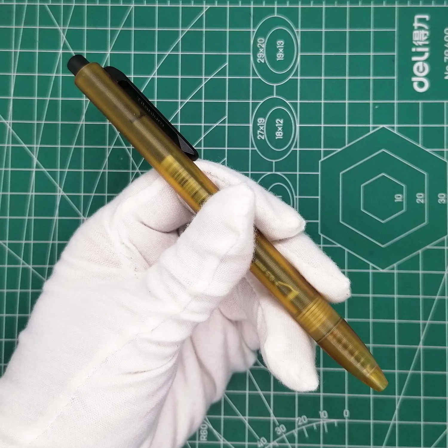 Imagem -04 - Ultem-click Pen com Titanium Clipe de Bolso Gel Ink Edc Pei Office Signature Wring Presente Versão Longa Peça