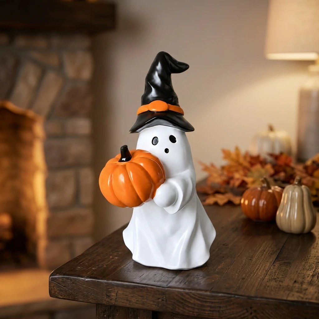 Halloween Ghost Figurines Creative Halloween Party Garden Decorations Resin Spooky Statues Outdoor Tabletop Ornament