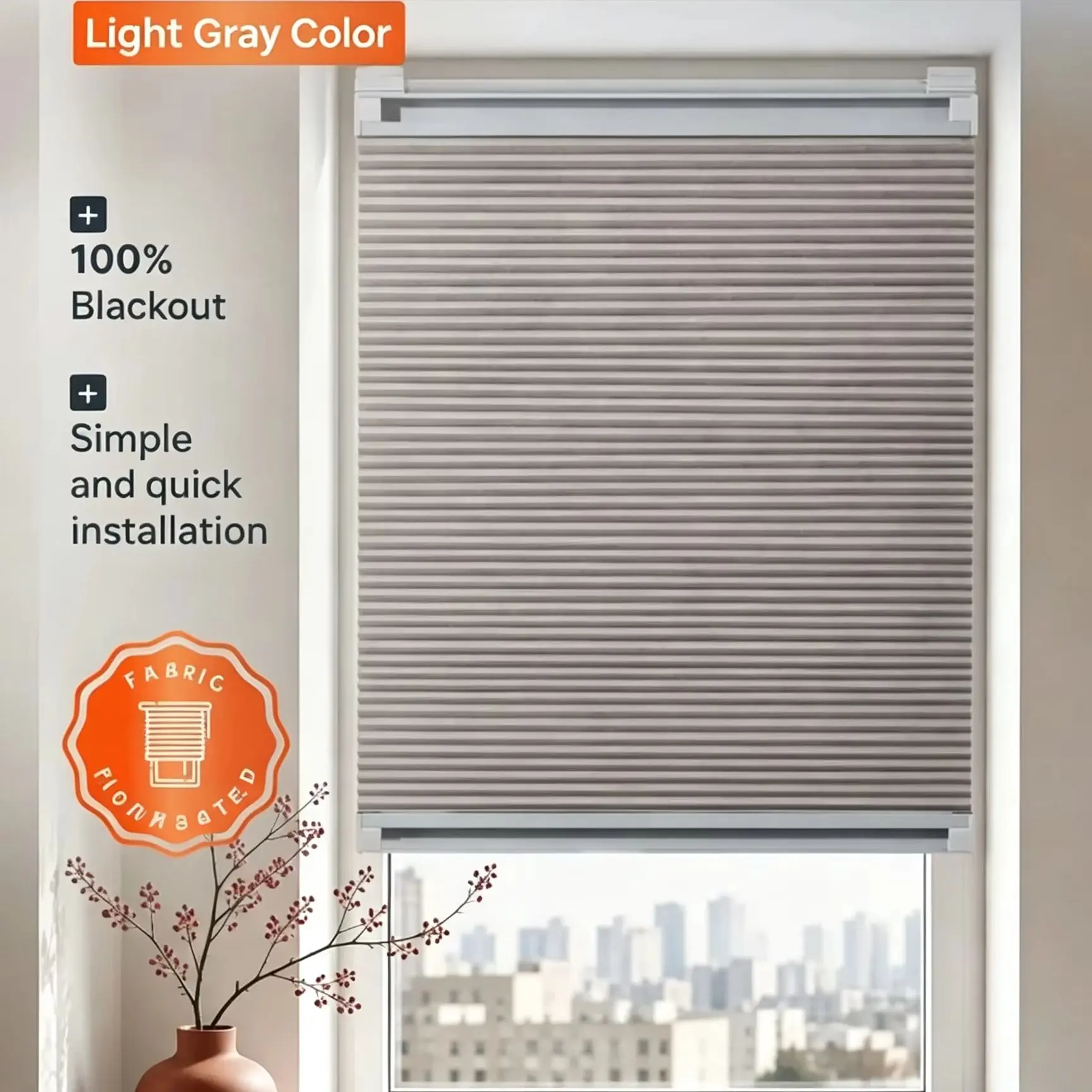 Pleated Blind 2 in 1 Blackout & Mosquito Net for Roof Window, Thermal Insulation Privacy Window Shade