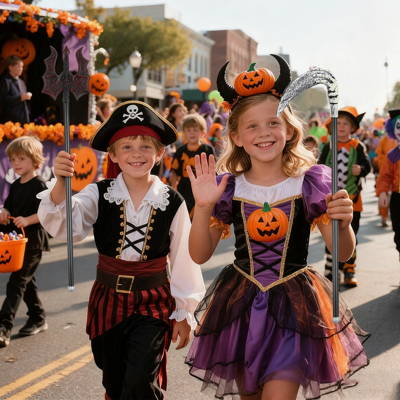 2 قطعة شيطان واقعي ثلاثي المحاور المنجل الدعامة هالوين تأثيري زي حفلة اكسسوارات آمنة دائم مادة PP رائعة #6