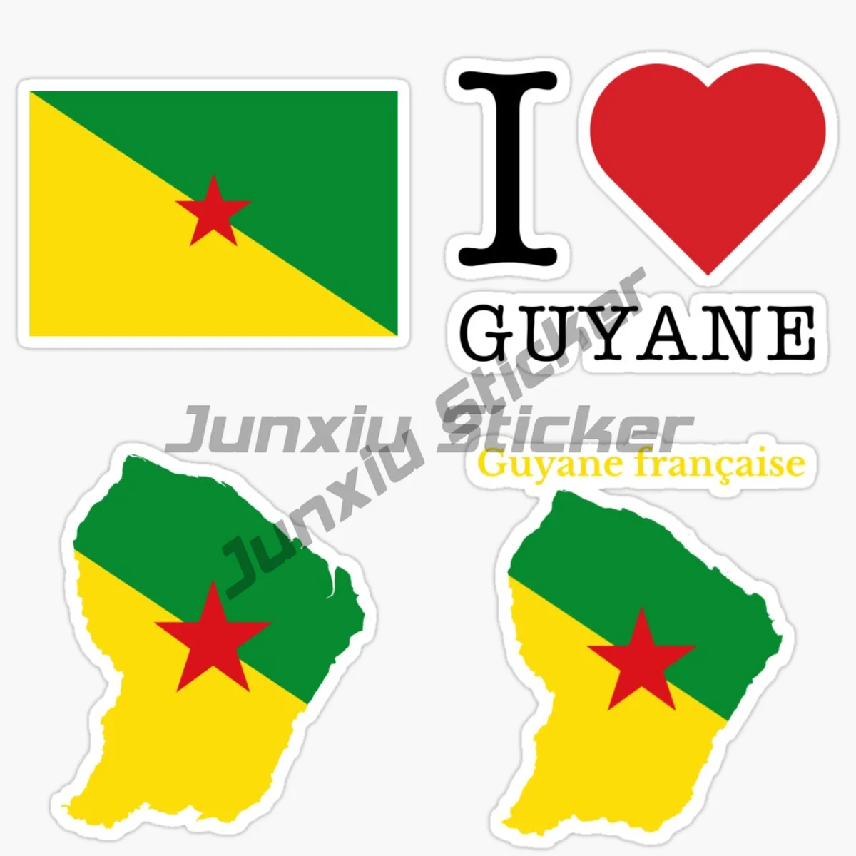 

GUYANE National Flag Car Sticker for Badge Bicycle Van Laptop Motorcycle Wall Car Window Glass Off-road Decal Customizable