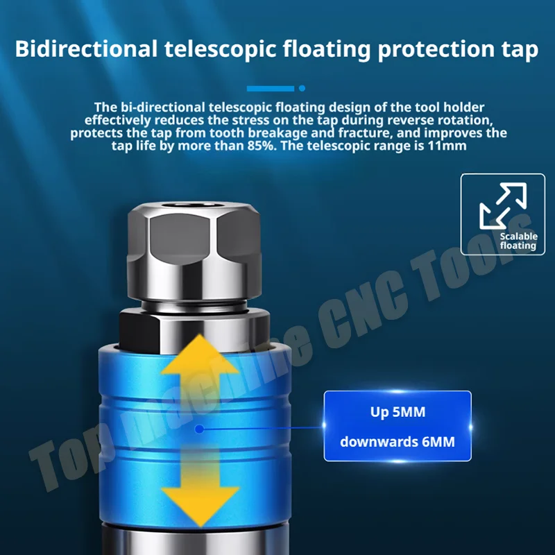 Tap Chuck Telescopic TER20 TER25 ER20 ER25 D20 25 Floating Tap Chuck for CNC Lathe Tap Overload Protection Torque Tapping Holder