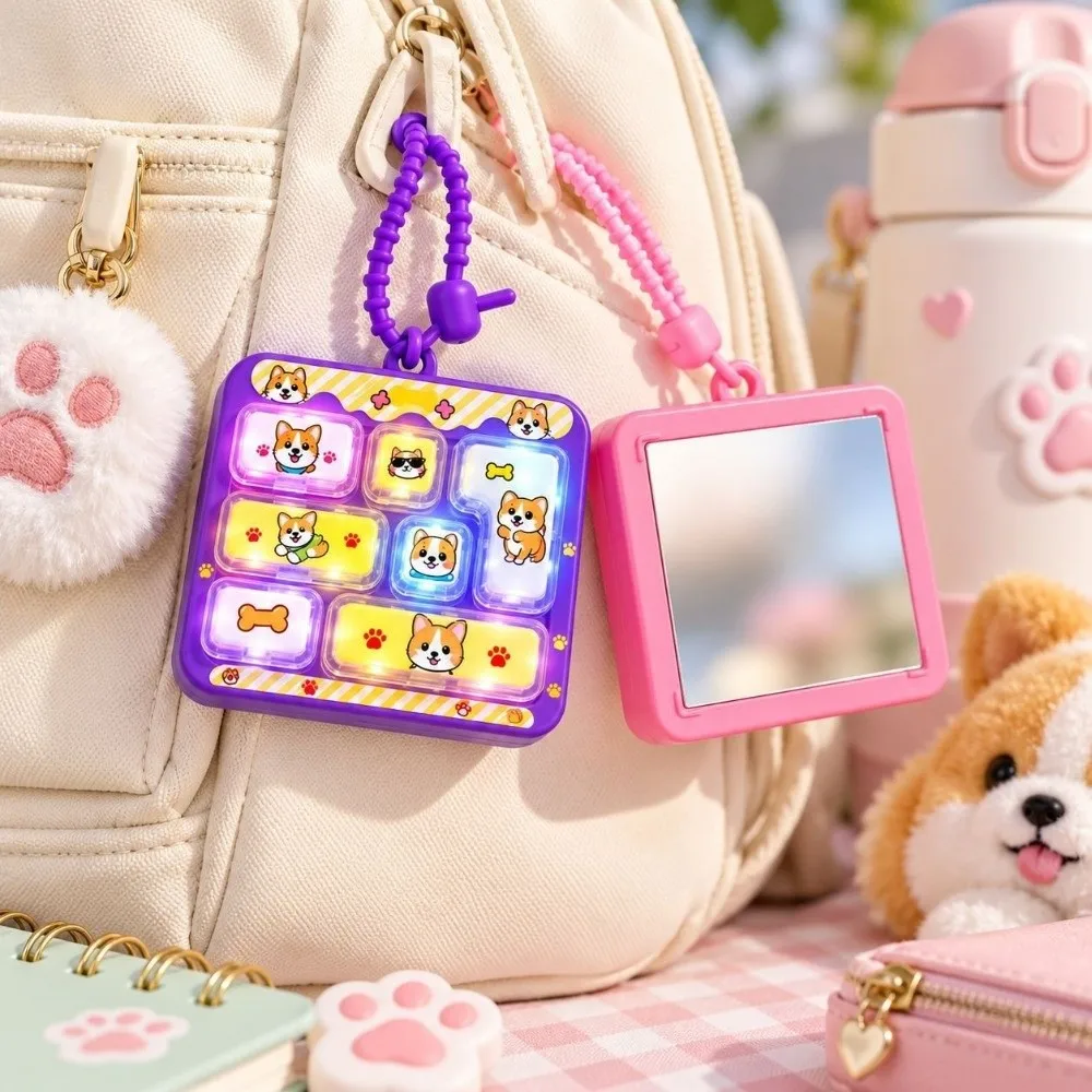 Cartoon 7 Keys Keyboard Keychain Animals Pressable Keys Keyboard Clicker Keychain Portable Relaxed Stress Relief Fidget