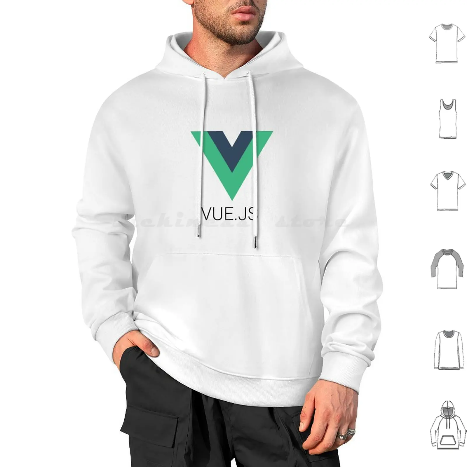 Vue Logo Sudadera con capucha de algodón de manga larga Vue Js Javascript Java Script Framework Gráfico Programación de computadora Desarrollador Aplicación Pc