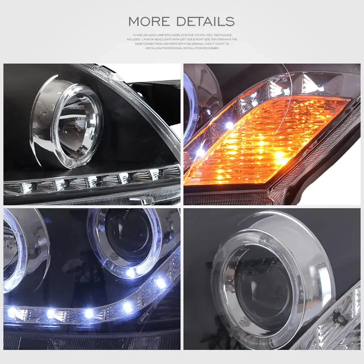 New LED day light assembly Head Lamps Assembly DRL Daytime Runing Lights Turn Signal For Toyota Vios 2008-2013