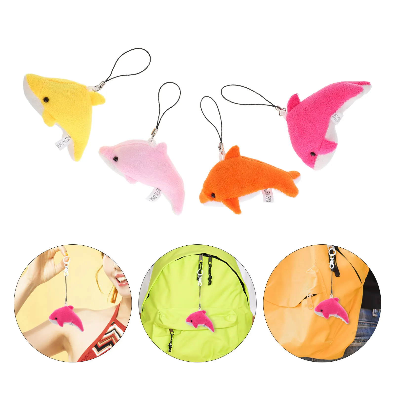 

Набор из 4 милых миниатюрных мягких плюшевых подвесок-дельфинов для сумок, украшения для вечеринок, сувениры на день рождения для девочек