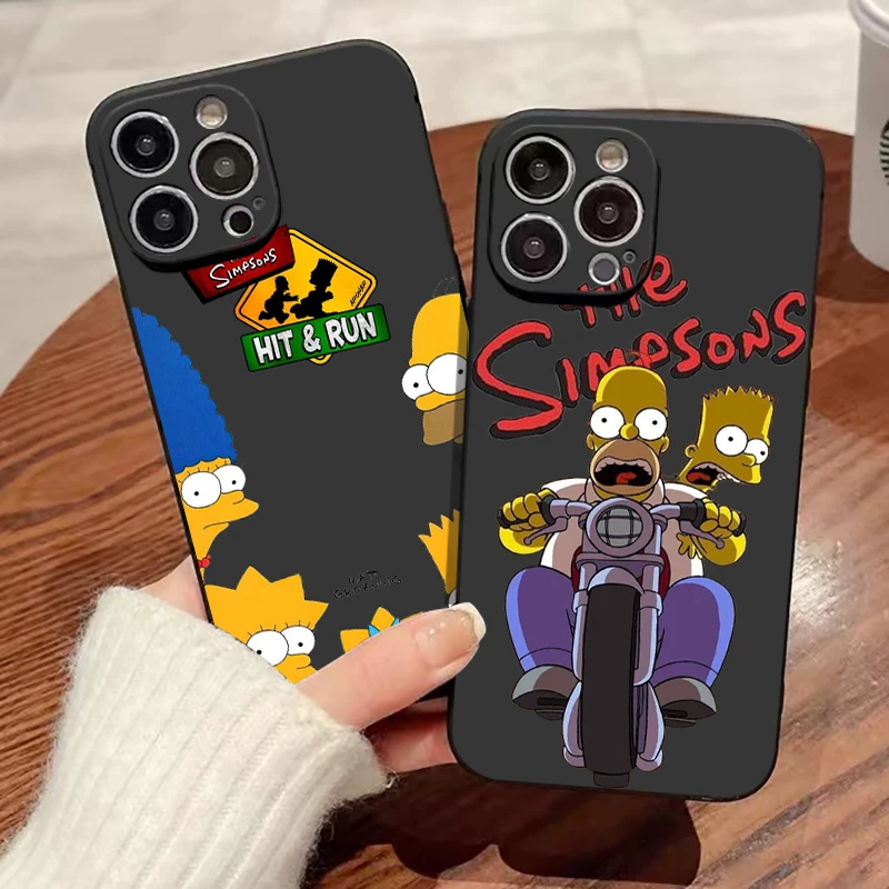 

Disney Cute The Simpsons Phone Case For iPhone 15 14 13 12 11 Pro Max 13 12 Mini X XR XS Max 7 8 Plus Carcasa Coque