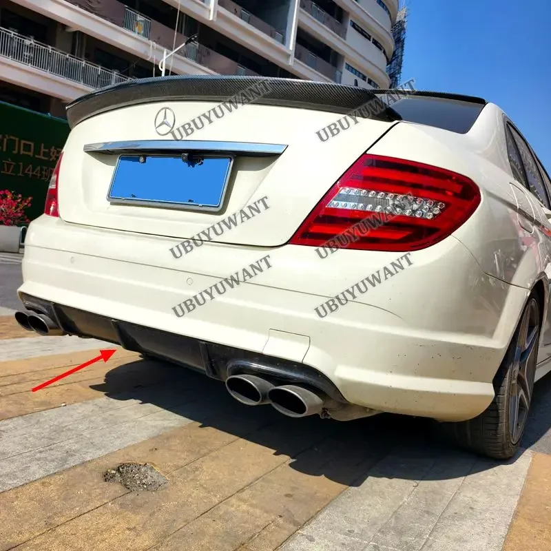 For Benz W204 C180K C200 C260 C300 Rear Bumper Diffuser Lip Spoiler Car Racing Apron Lip Body Kit 2007-2014